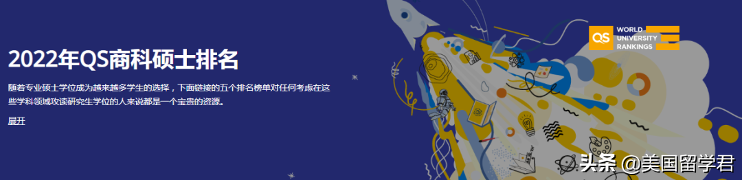2022年QS全球商科各专业硕士排名