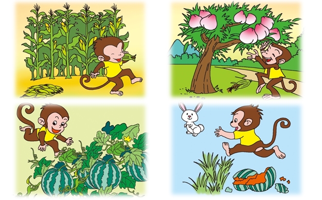 小学语文一年下册《小猴子下山》知识积累干货,能力扩展训练
