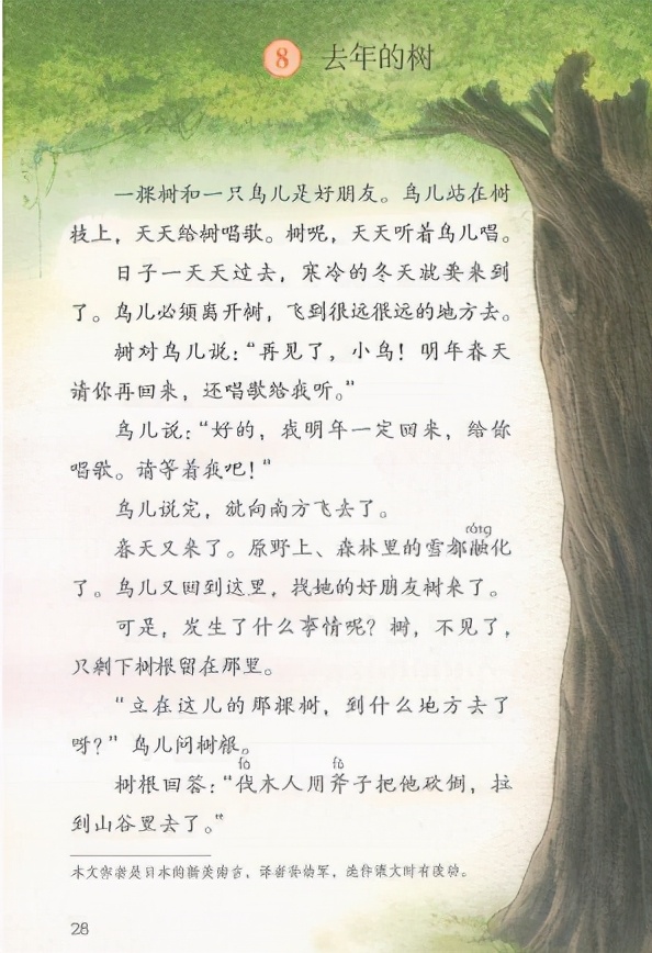 去年的樹教案板書去年的樹教案逐字稿