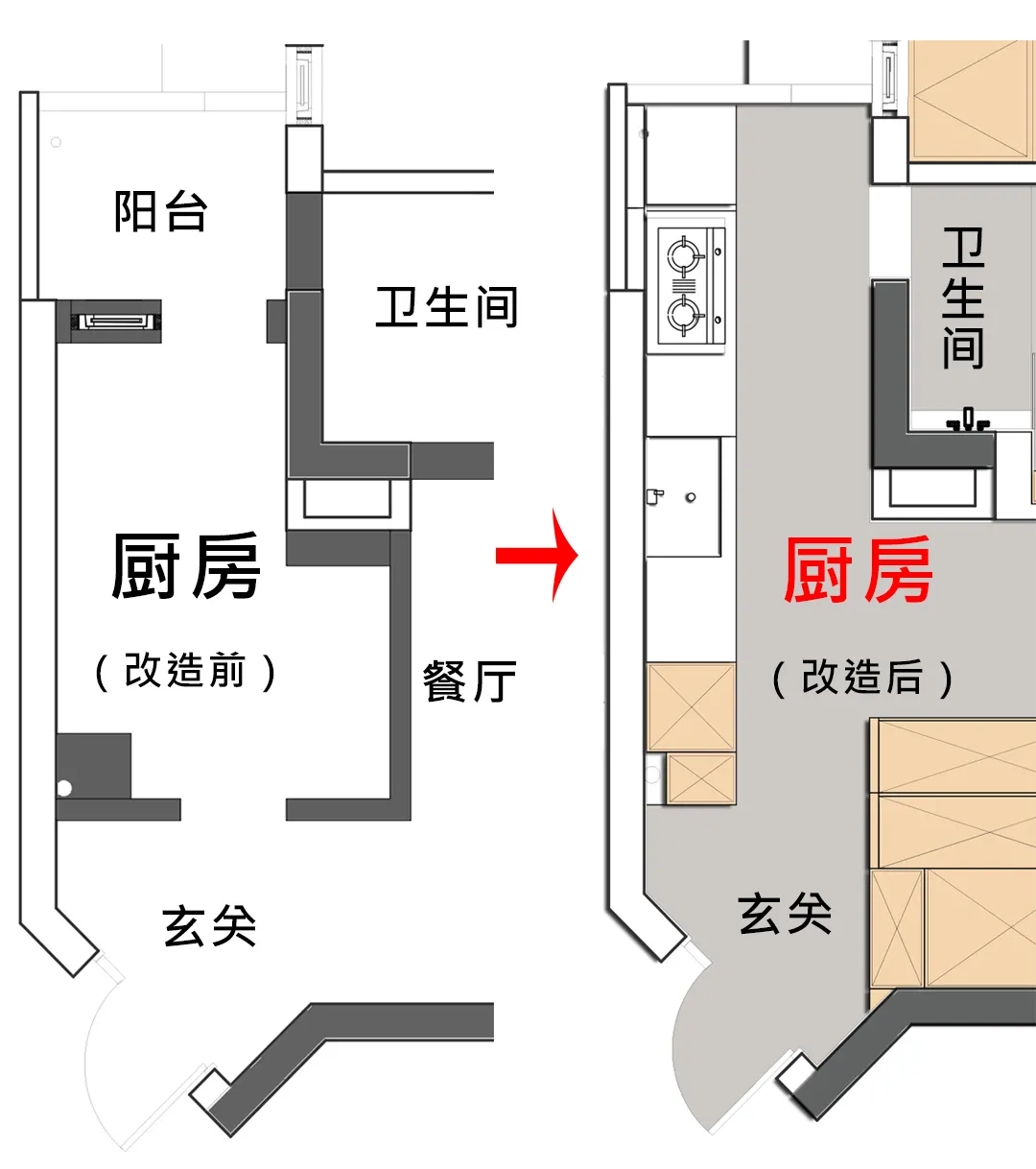 上海80㎡空无一物，厨卫打通，藏了升降客厅，这操作神好用