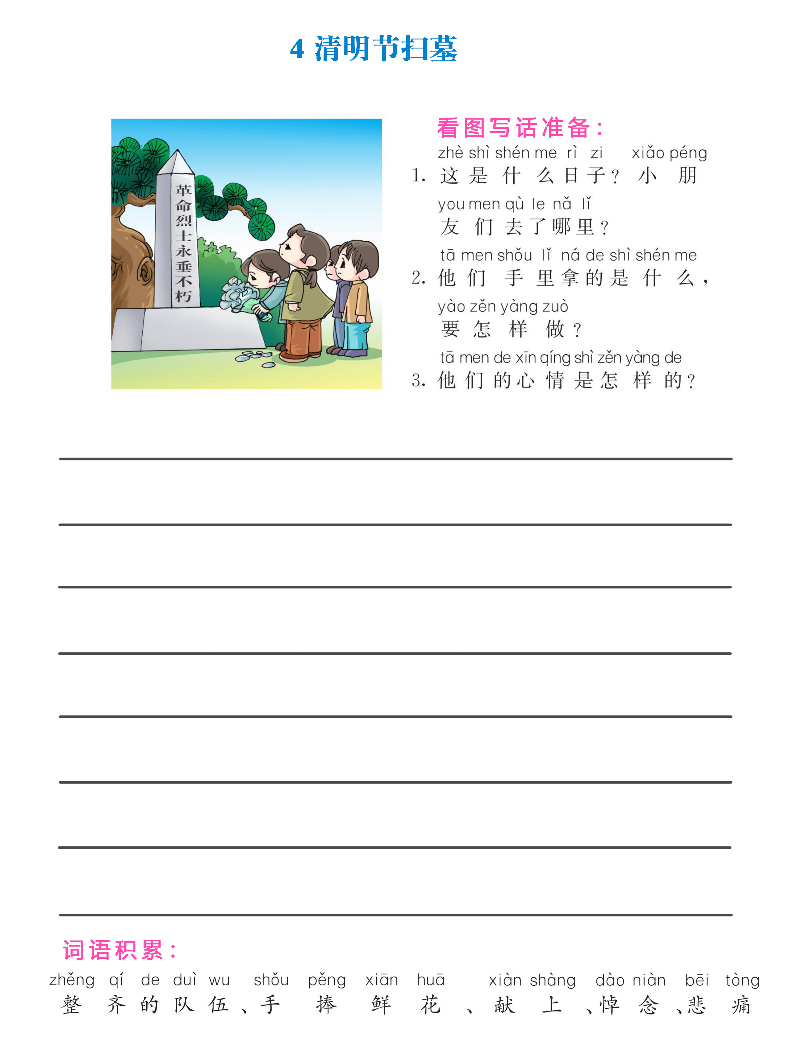 二年级下语文《看图写话》专项训练，6大类必考题型，附范文练习