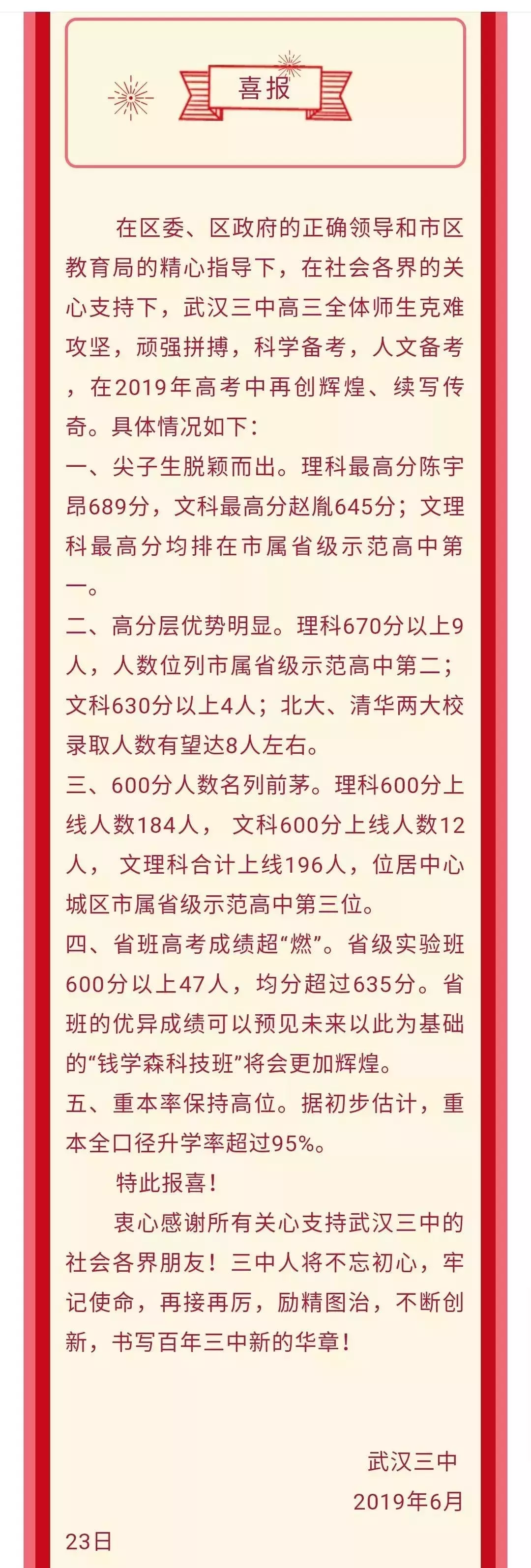 武汉31所学校高考成绩大PK！谁是大赢家？