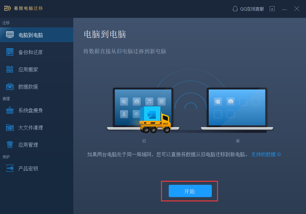 两台电脑间快速传输文件方法