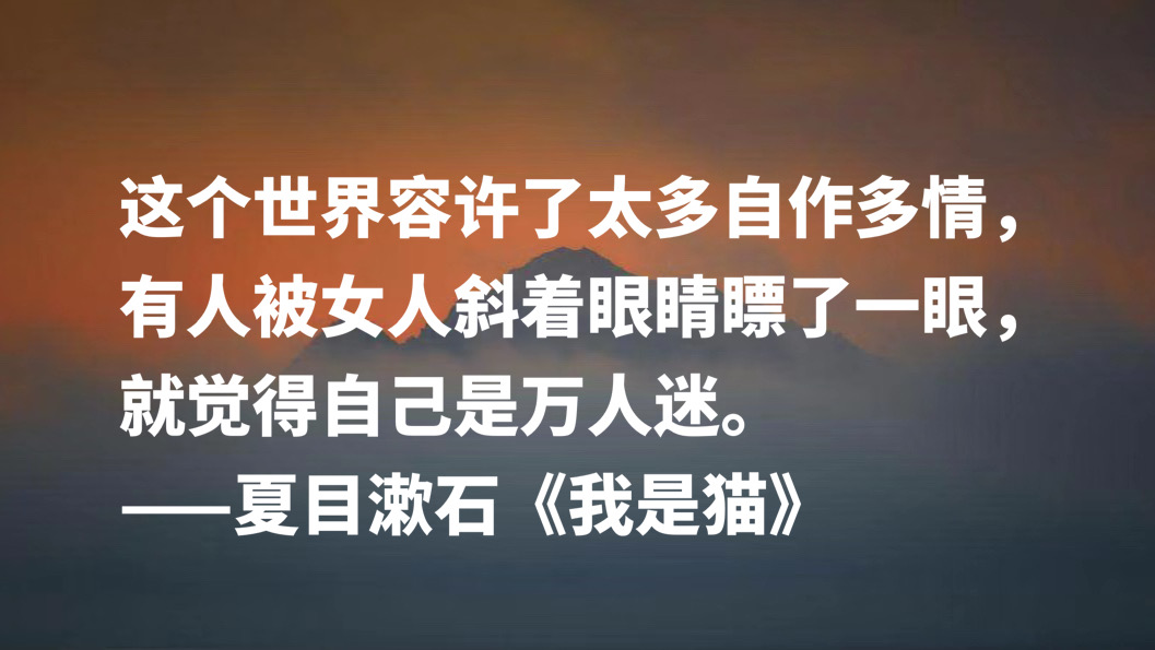 日本文学巨匠夏目漱石，代表作《我是猫》十句摘抄，句句轻快洒脱