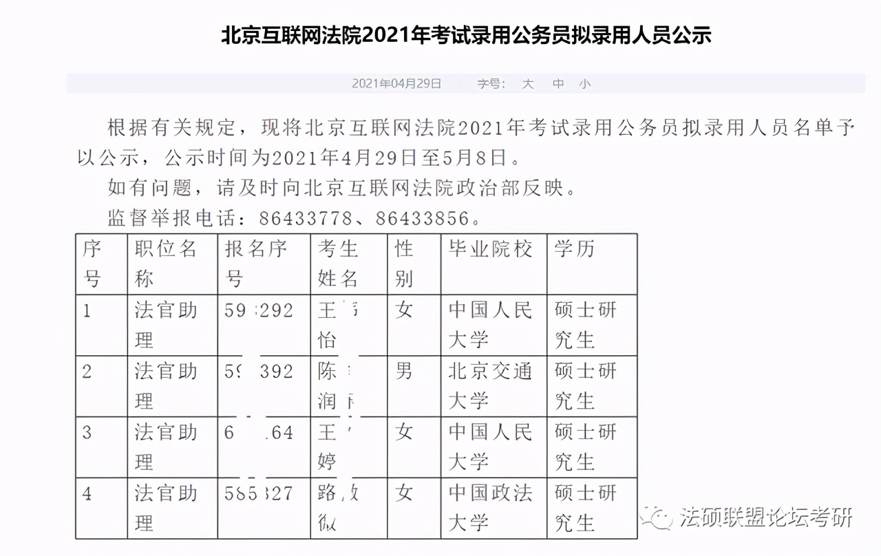 2021北京法院系统“最爱”录取哪所院校的毕业生？中国政法大学