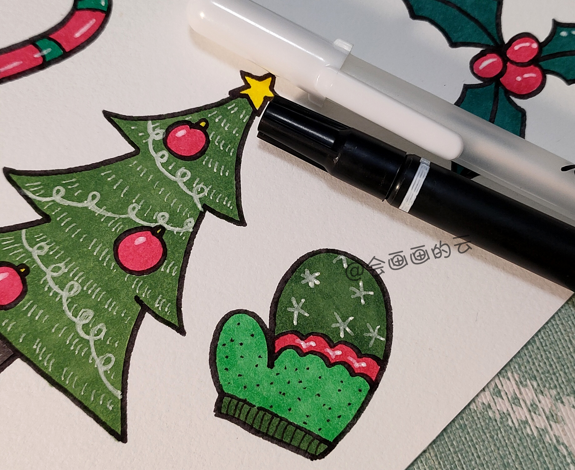 10款圣诞手绘简笔画，适合零基础的教程，圣诞快乐