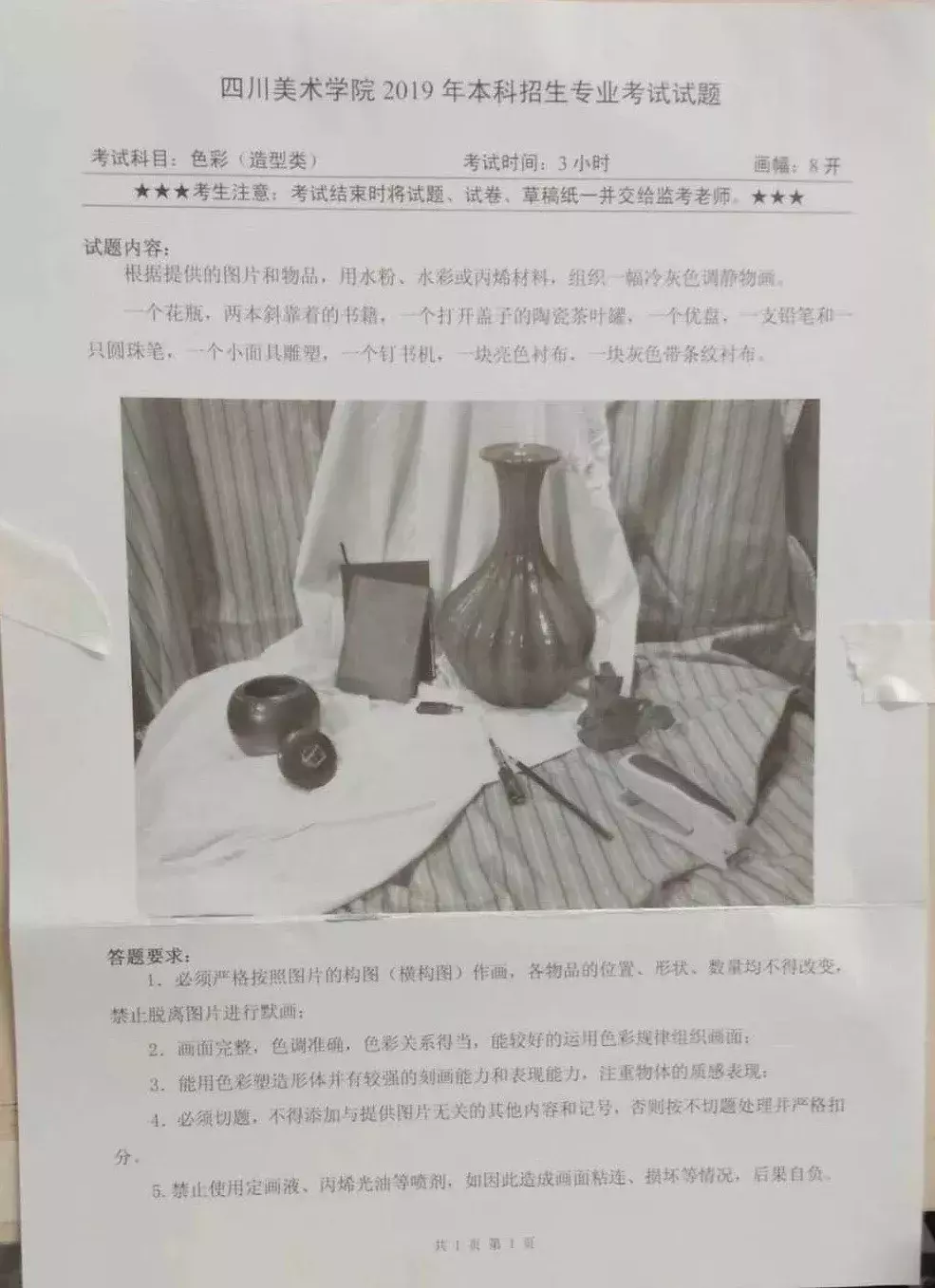 重磅发布|2019年九大美院最全考题汇总！只有想不到没有考不到！