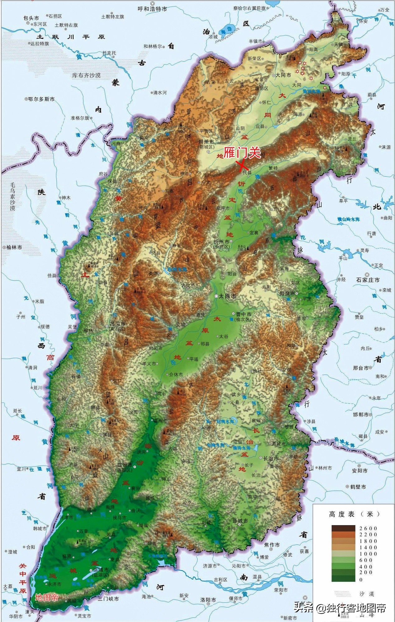 现在我们所说的雁门关,位于山西省代县北部恒山山脉的勾注山上.