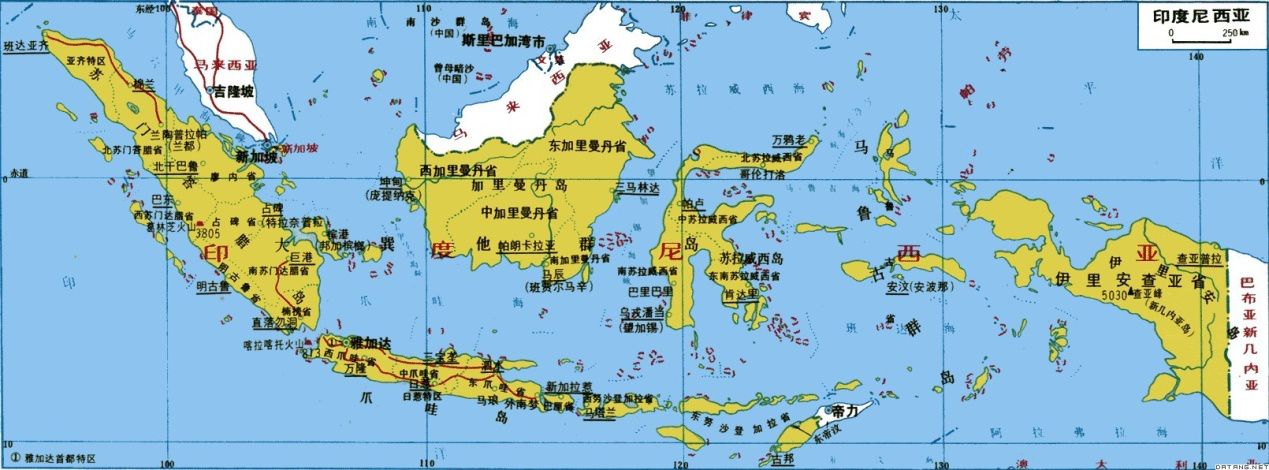印度尼西亚岛屿地图图片