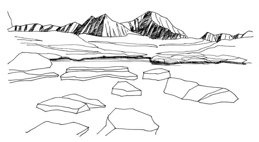 教你用排线条的方式画远山，这样画出来的山很美，适合小白学习