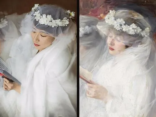 北大美女模仿世界名画拍摄的读书图！