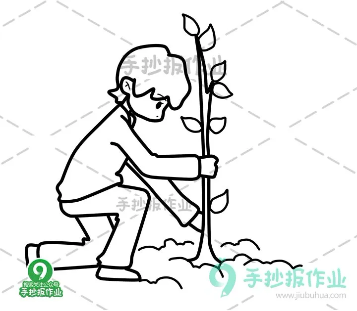 312植树节简笔画合集，最新植树节简笔画模板都在这里啦