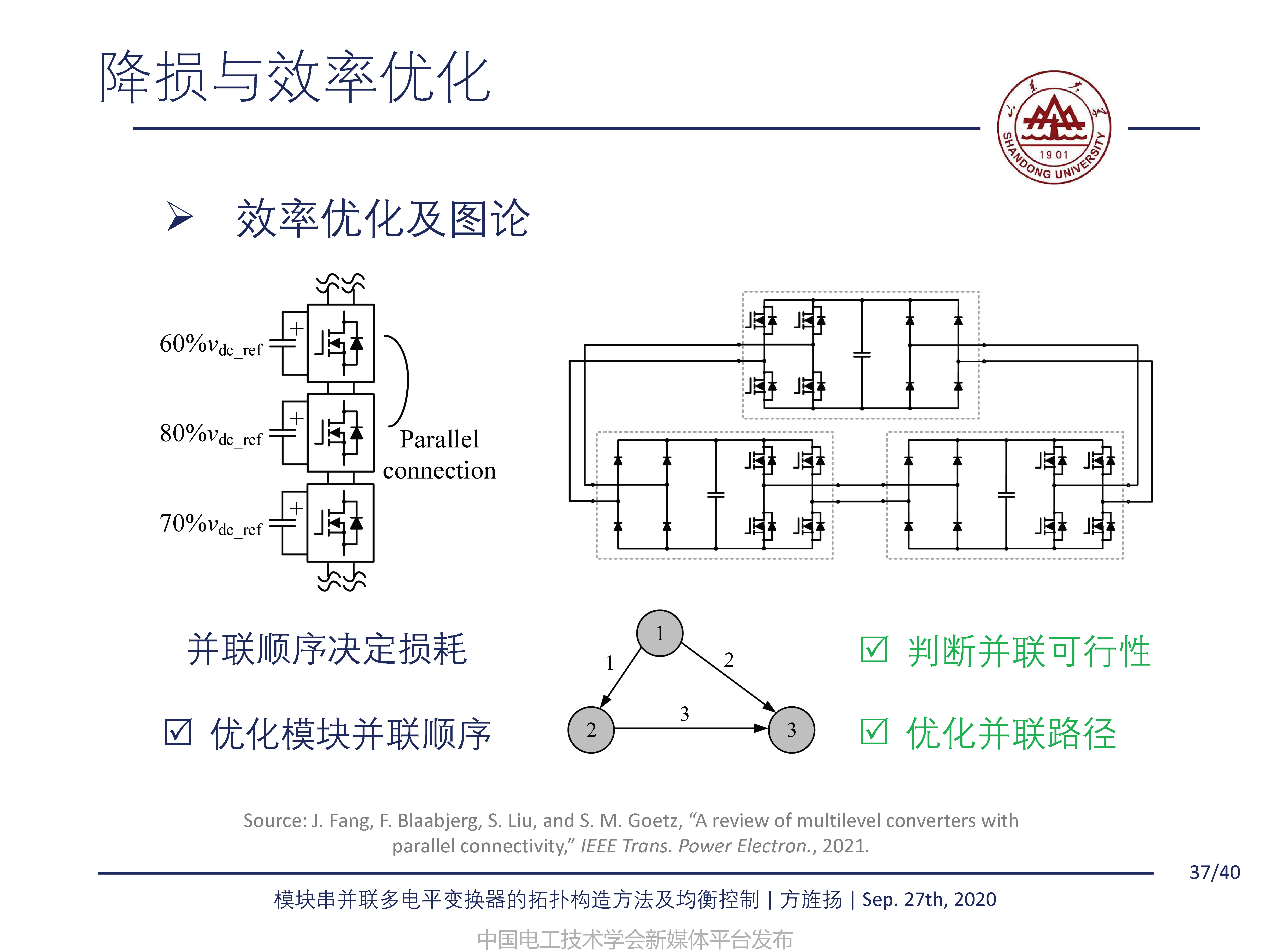 山东大学方旌扬教授：模块串并联多电平变换器的拓扑构造方法