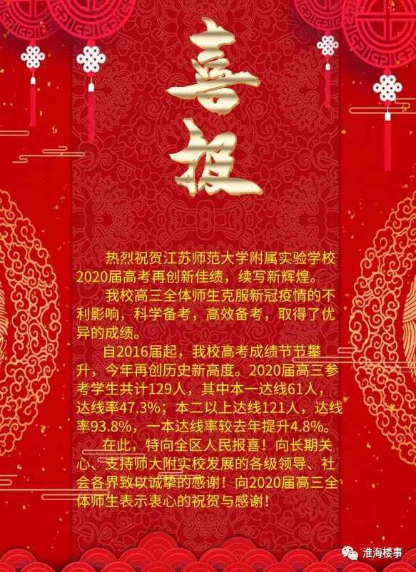 一本率达93.8％，百余人分数破400，2020徐州高考喜报大PK来了