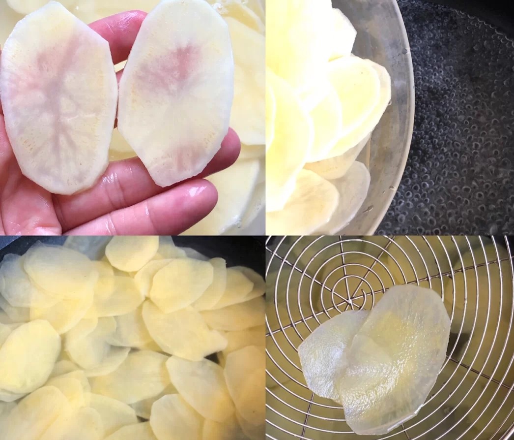 家庭版炸薯片做法，制作简单，香脆可口吃着放心