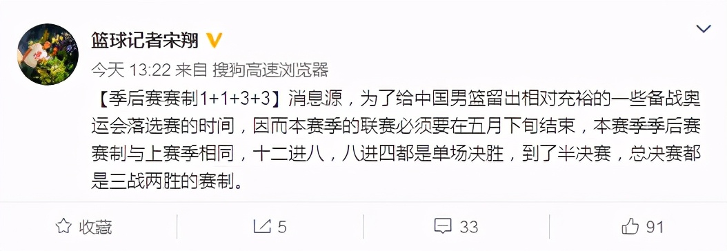 cba季后赛为什么是单赛制(值得吗？CBA季后赛“奇葩”赛制原因曝光，为了参加奥运落选赛)