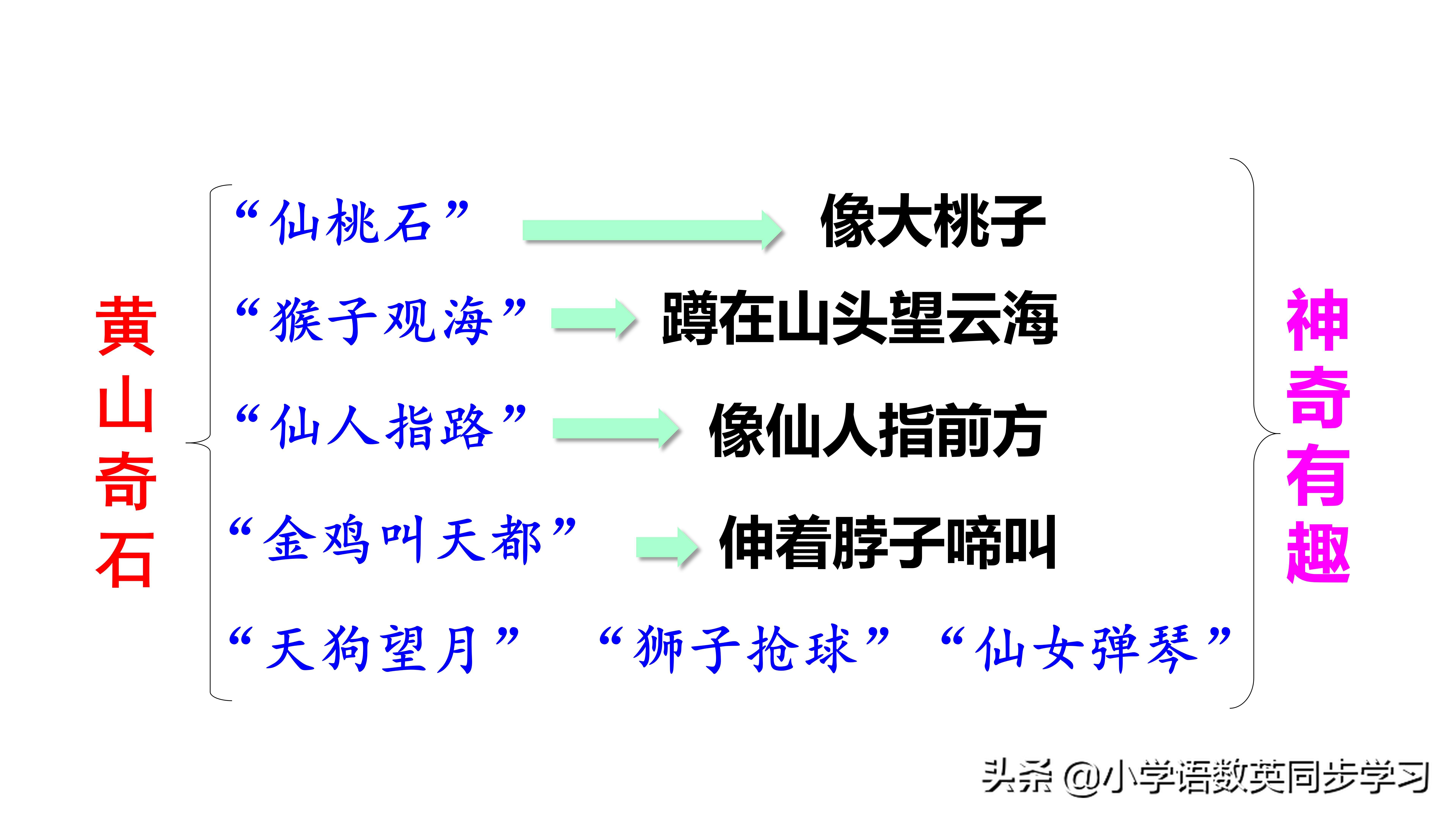 小学语文二年级上册课文9《黄山奇石》超详细教师笔记