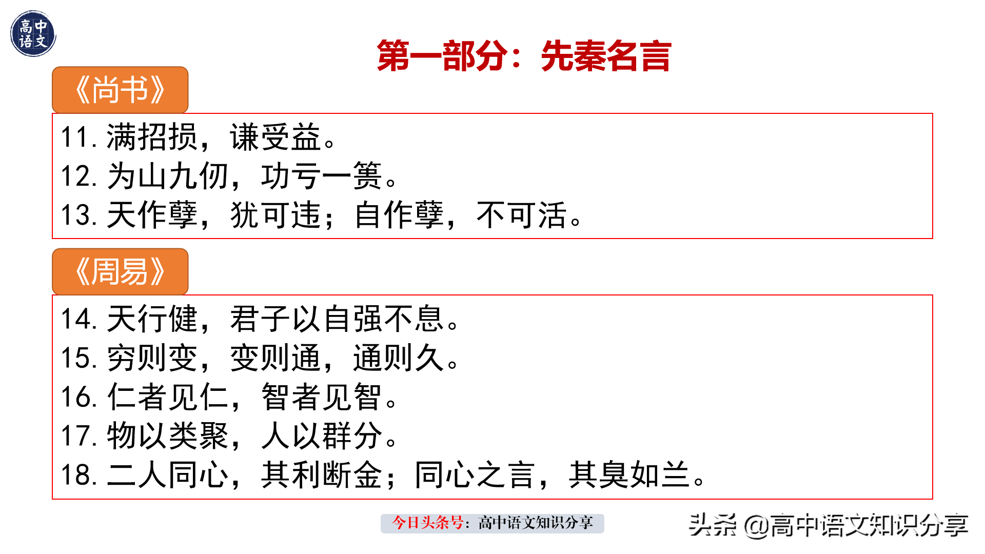 高中生必背的历朝历代名篇名句400句，先秦汉魏唐宋元明清近现代