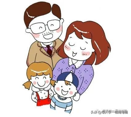 每天学一幅简笔画--幼儿幸福的一家人简笔画图片