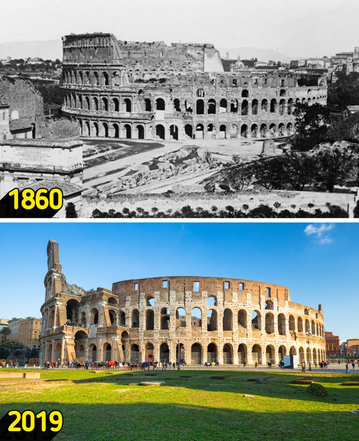20个世界著名景点，100年前VS现在的对比照，历史书上无法看到