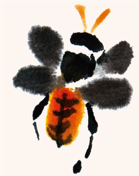 春暖花开蜜蜂来一起学习写意蜜蜂的基本画法