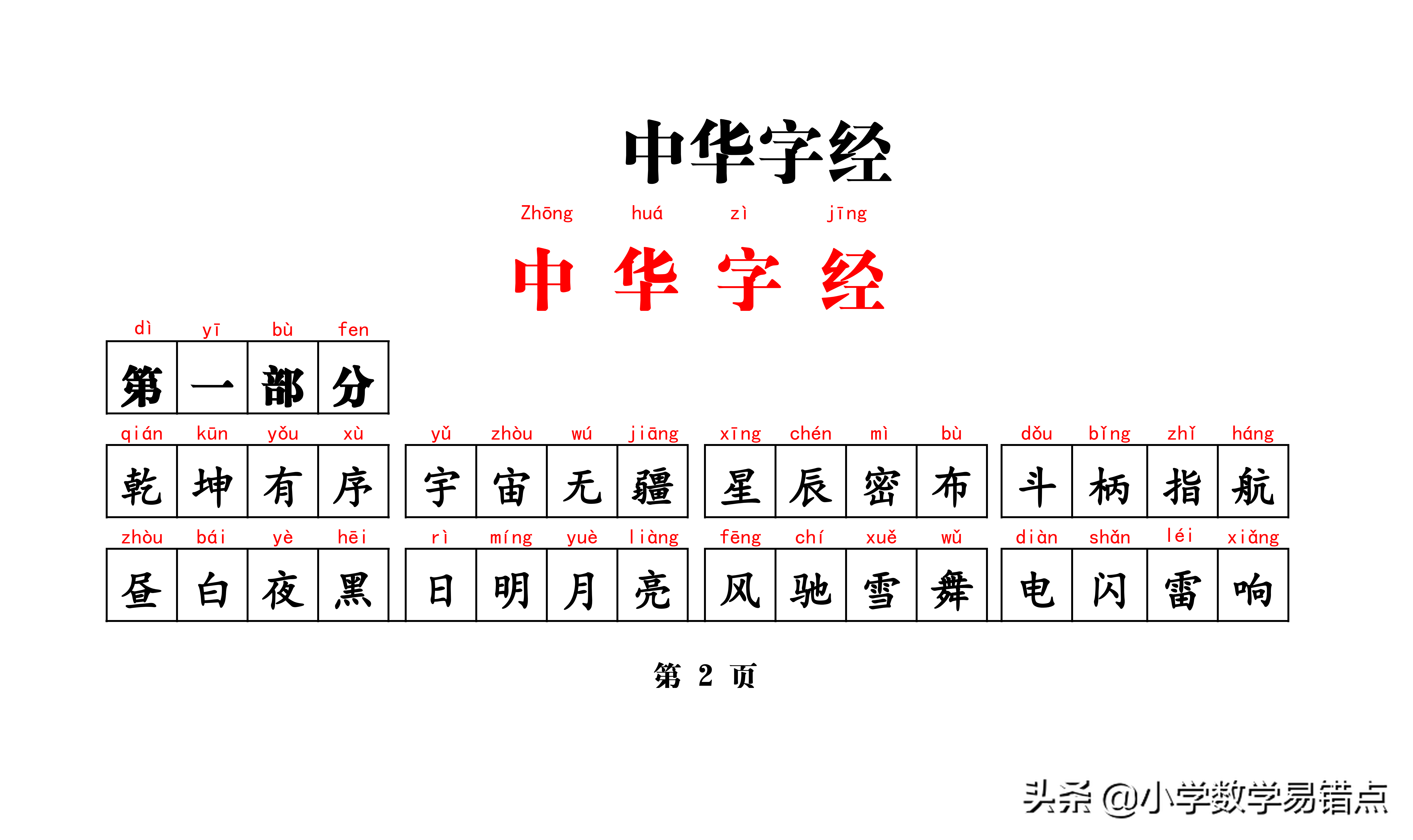 常用带拼音4000汉字《中华字经》4字一句，8字一韵，收藏好每天读