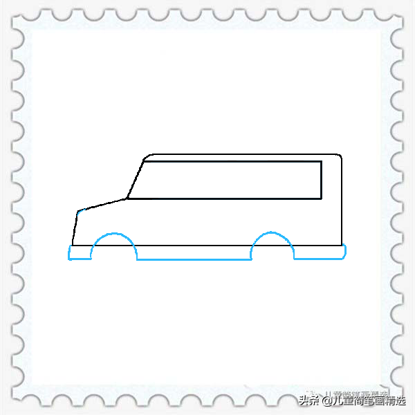 儿童简笔画精选-校车（School Bus）的绘画步骤