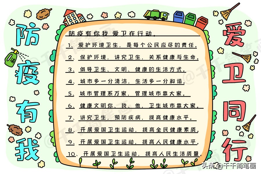 2020年校园主题手抄报模板，小学生必备手抄报作业，家长们快收藏