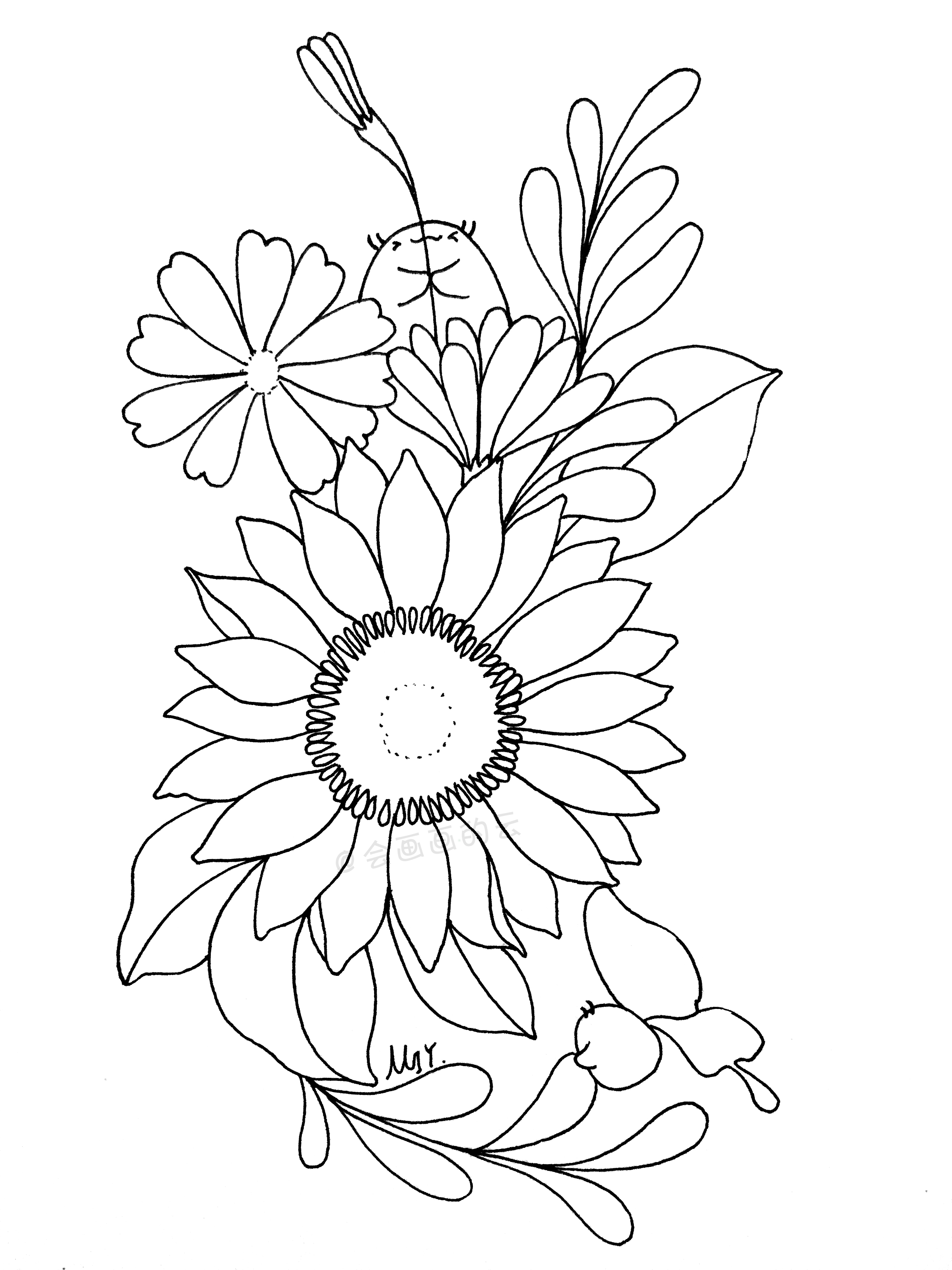 各种花的简笔画(最常见的工具画出好看的花朵)