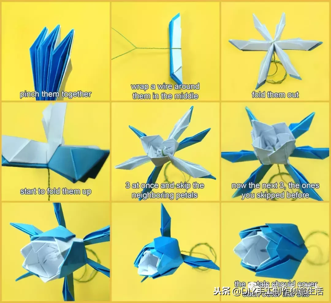 各种折纸花教程，好看不复杂，折起来吧