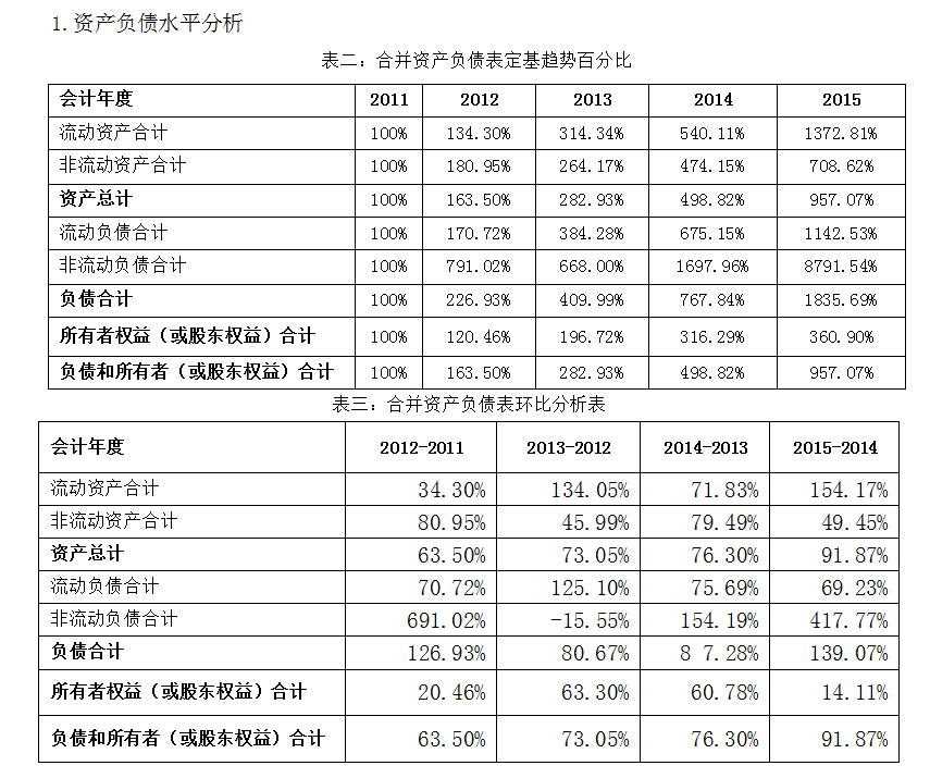 （完整版）企业报表分析模板，通过案例详细分析