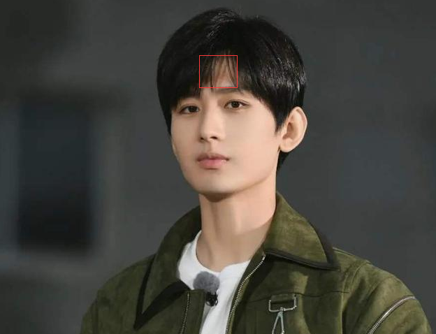 古装造型,大家会发现,有刘海的成毅非常帅,没有刘海的发套,发际线位置
