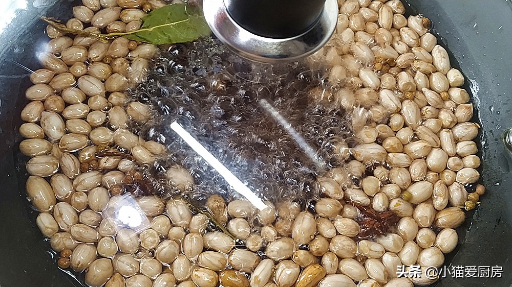 小猫夏天热最爱凉拌花生米，原来做法这么简单，一煮一拌就好了