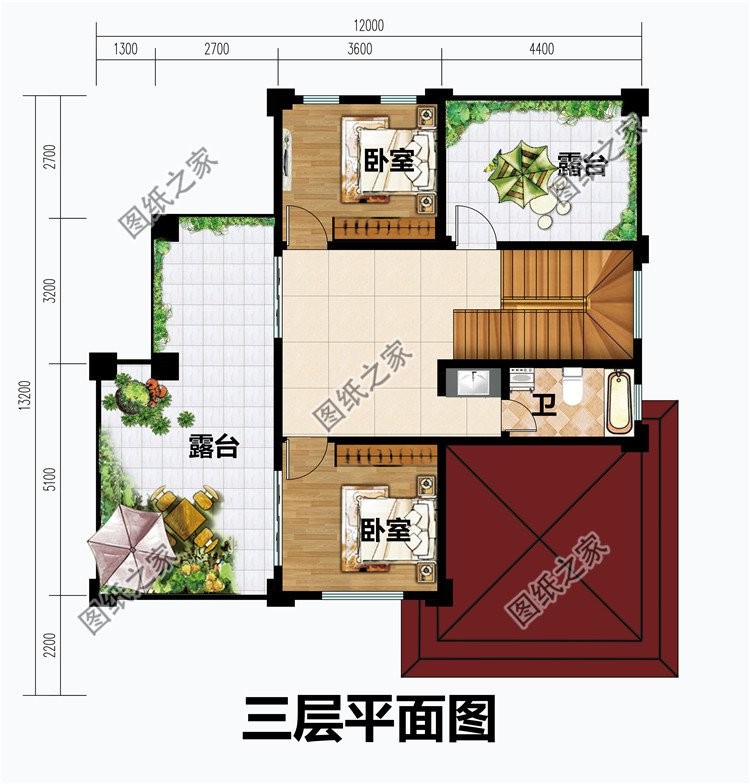 三层楼外墙颜色效果图，家里盖起来，父母在农村也非常有面子