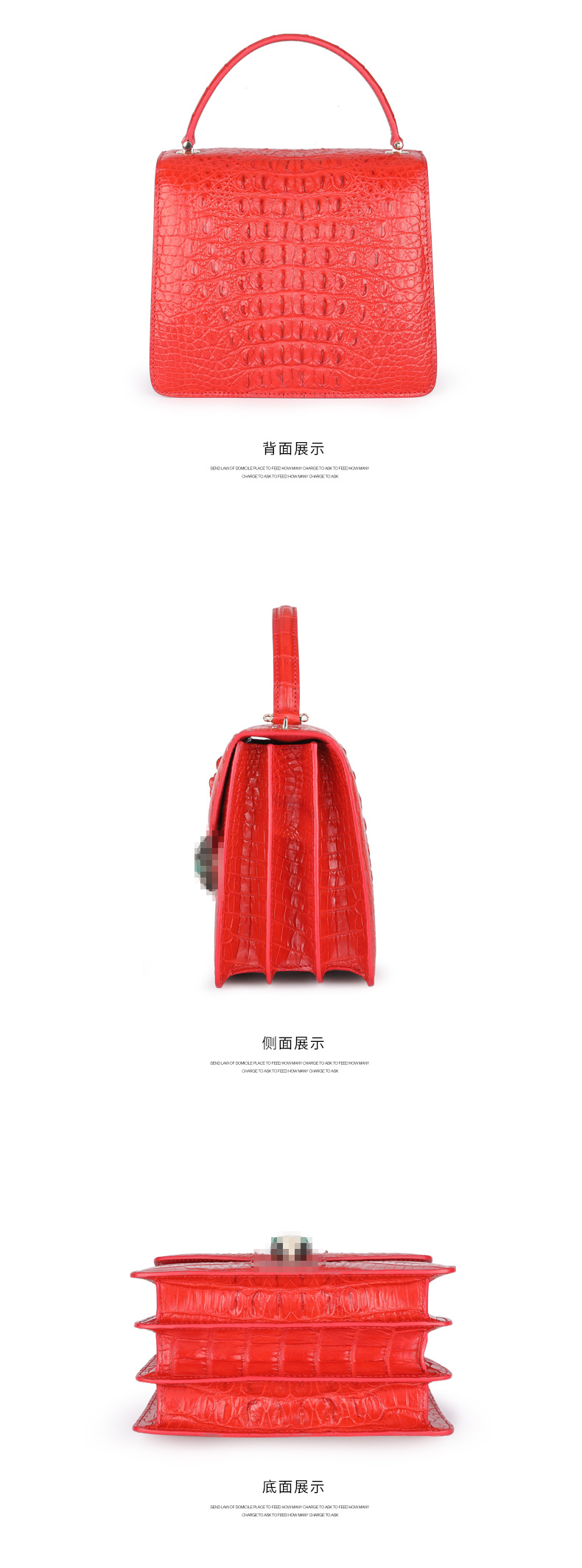 女包 2021新款真皮時尚手提包 百搭單肩鏈條包 鱷魚皮包包