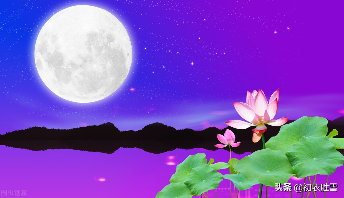 仲夏清风明月美诗七首:夏夜追凉月满庭,只把禅心伴月明