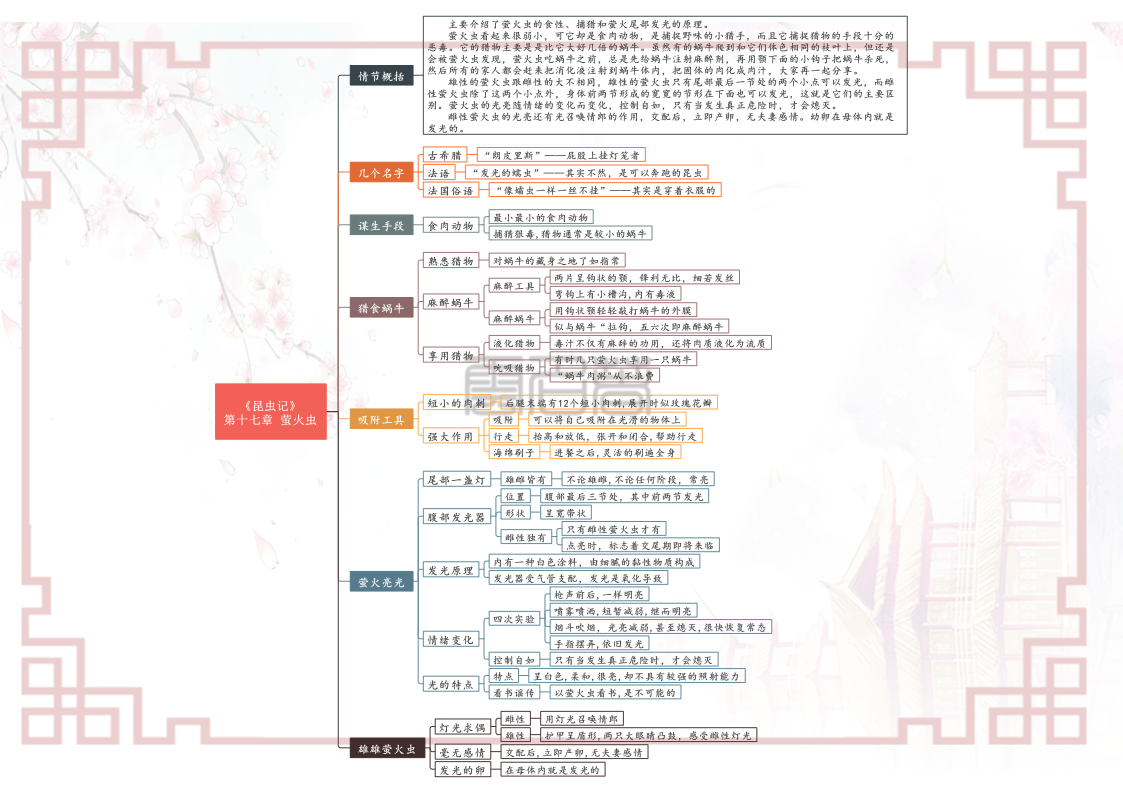 八年级上册语文名著阅读《昆虫记》各章节思维导图（重点知识）