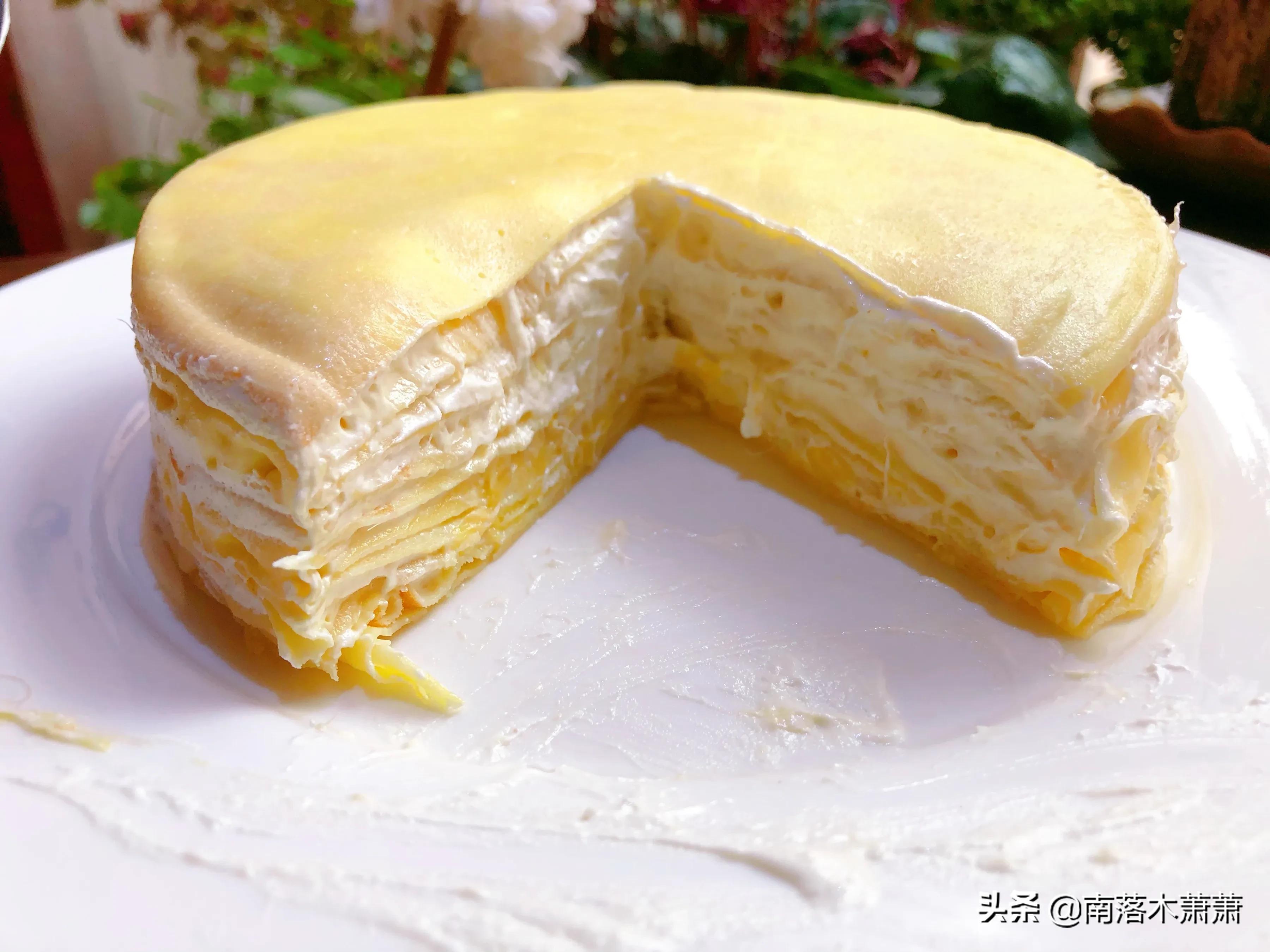 春日美食：榴莲千层蛋糕的做法，这么做第二天饼皮依旧松松软软