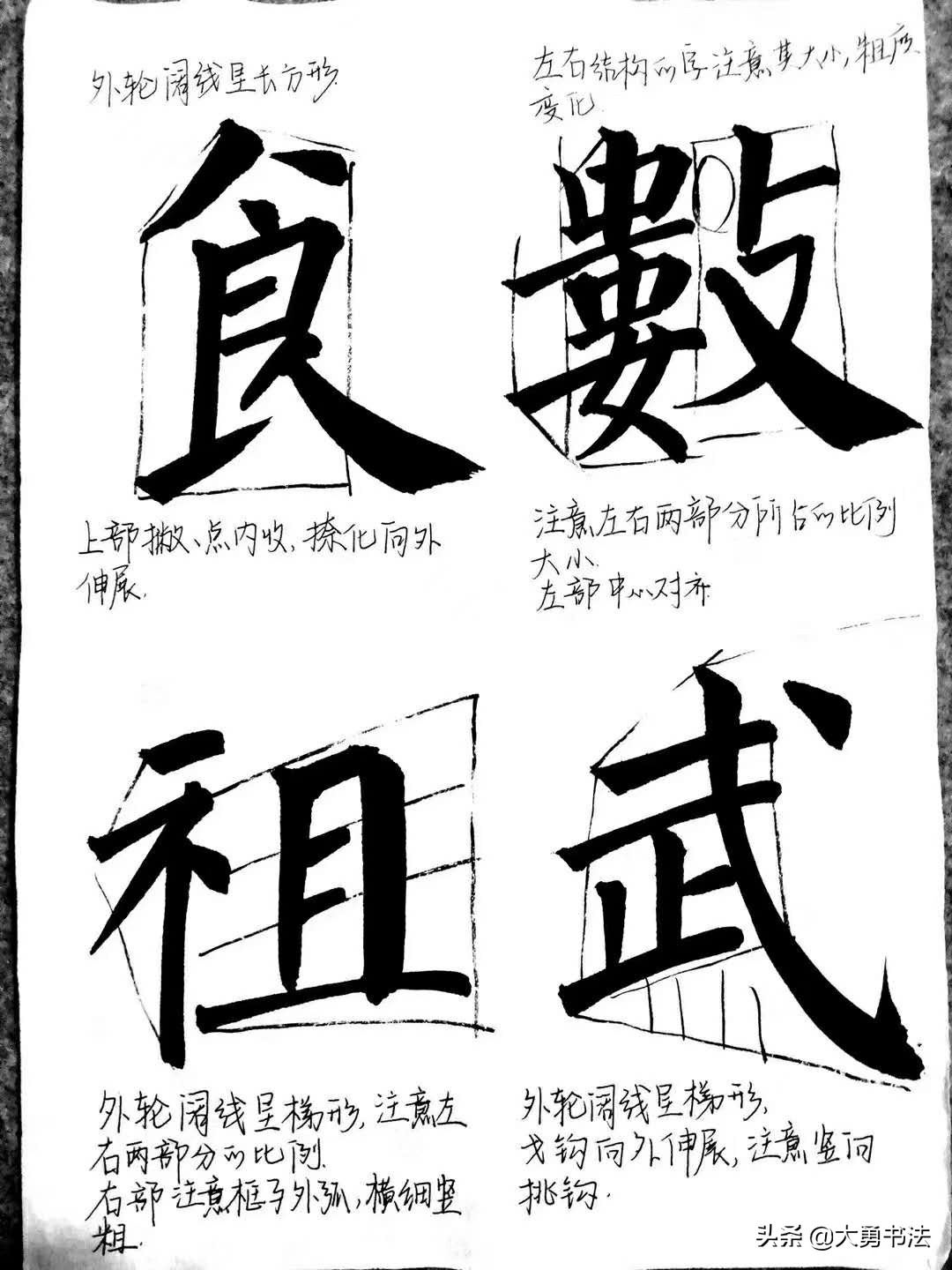 8張顏體楷書筆畫詳細分析送上,初入書法的你還怕寫不好字嗎?