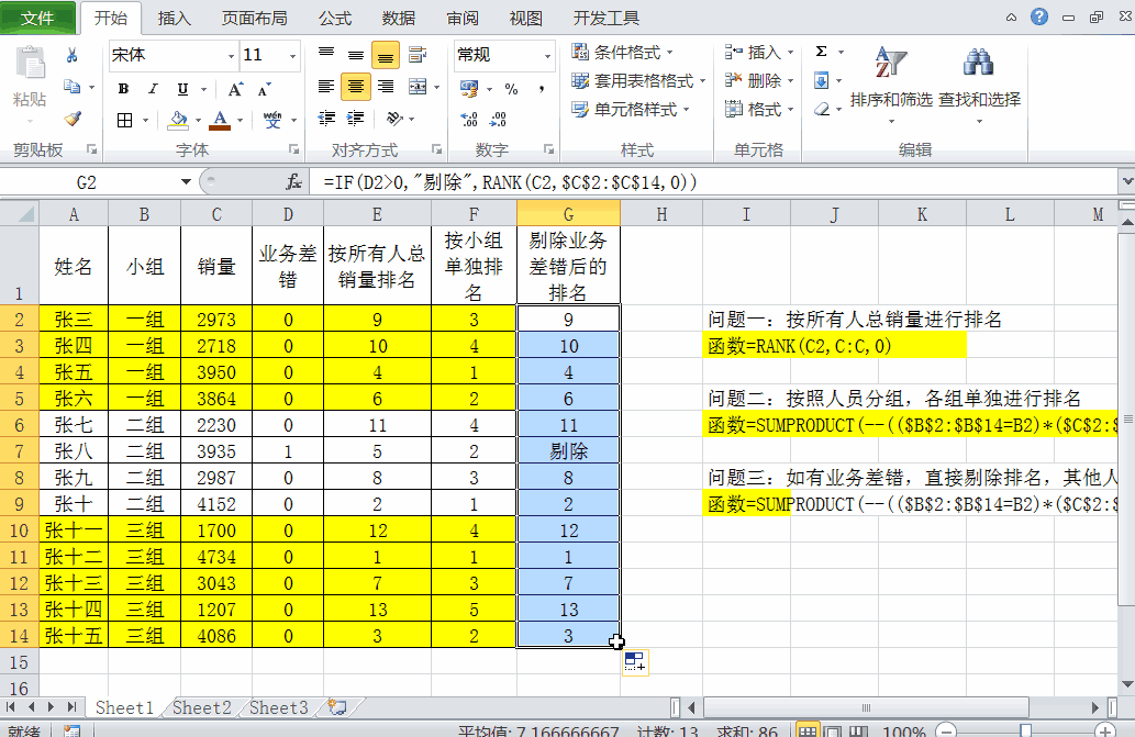 Excel数据排名你知多少，如何对数据进行单条件、多条件排名