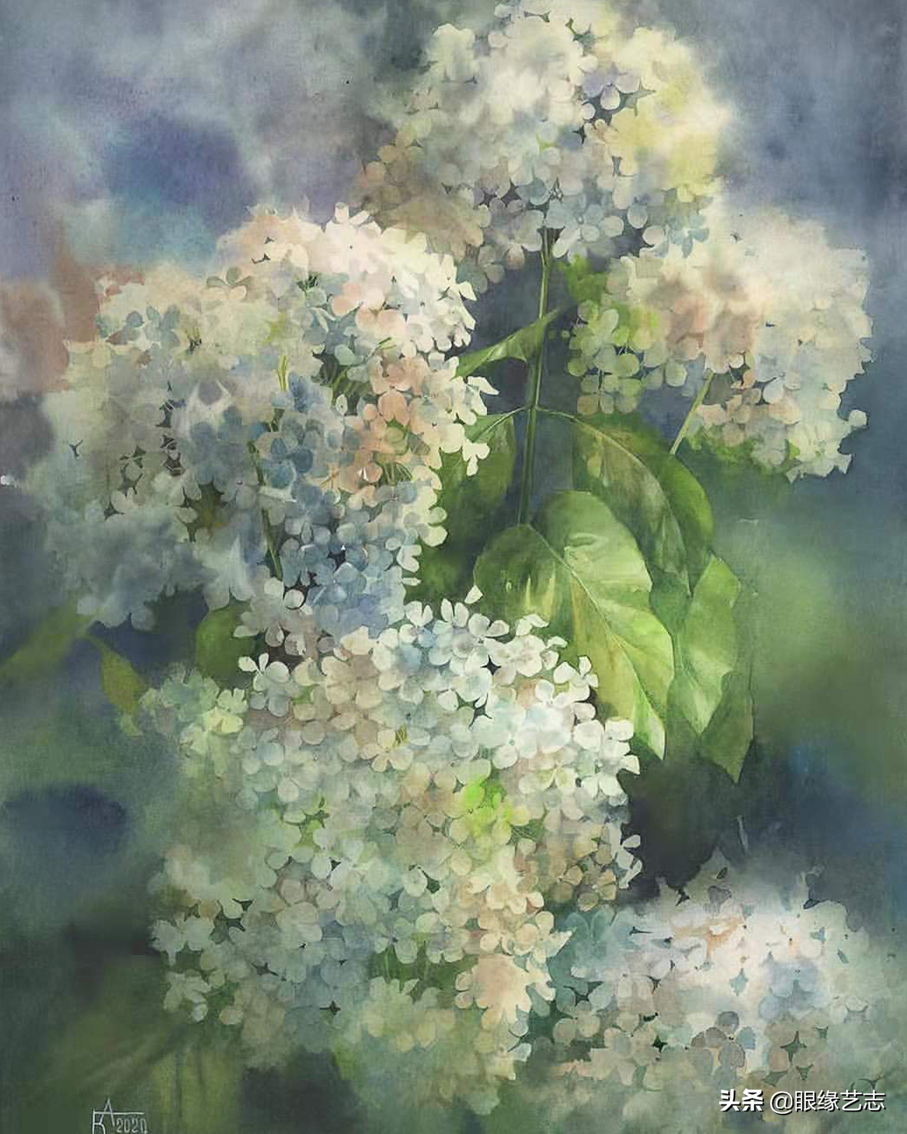 流年梦境，四季繁花。水彩伊人，临芳而画
