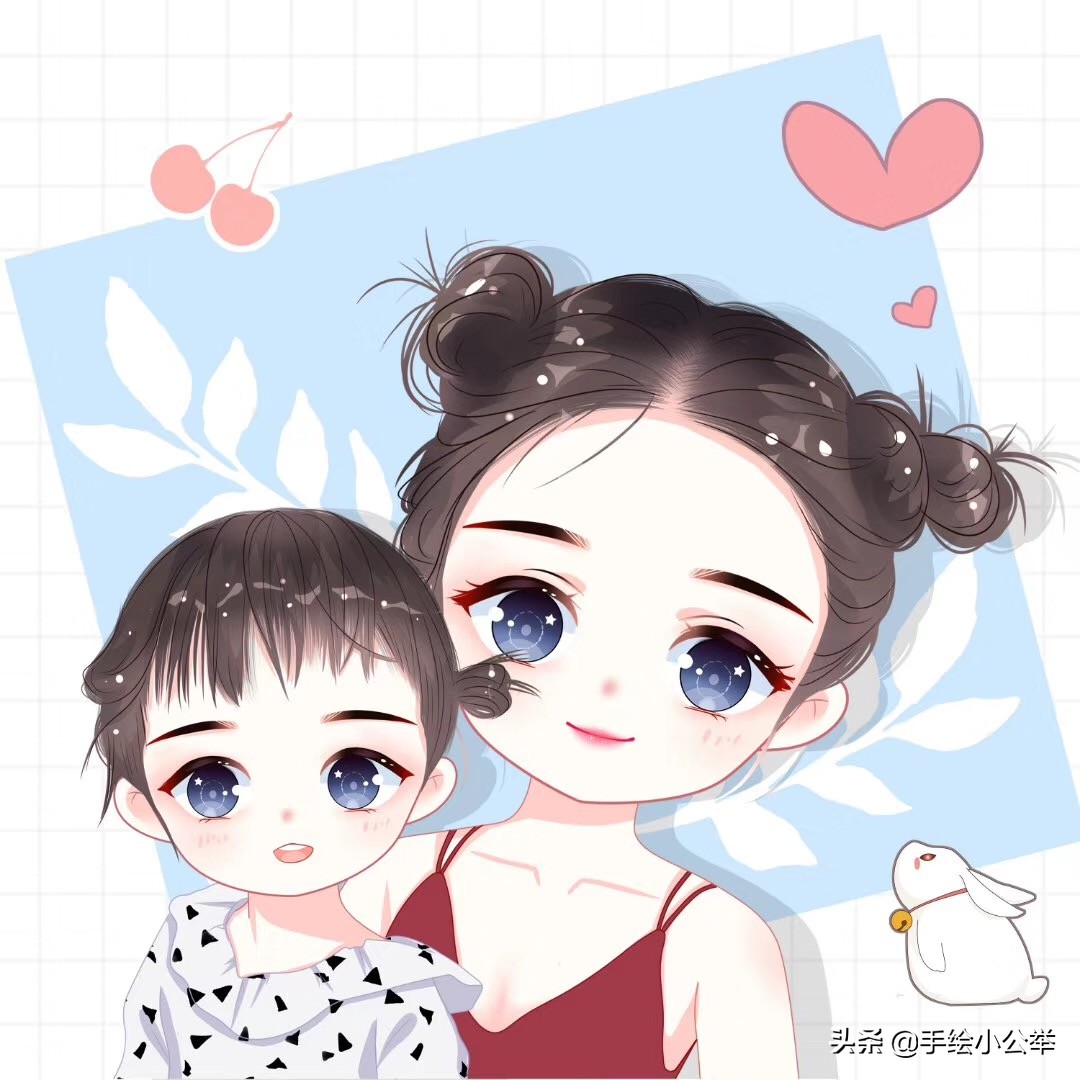 换个头像吧,一家三口,卡通全家福头像,宝宝头像