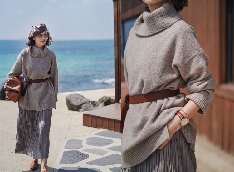 5、60岁的女人，如何把优衣库穿高级？7套秋冬搭配，照着穿就很美