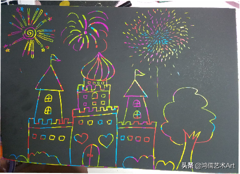 创意儿童刮画教程-春节时美丽的烟花