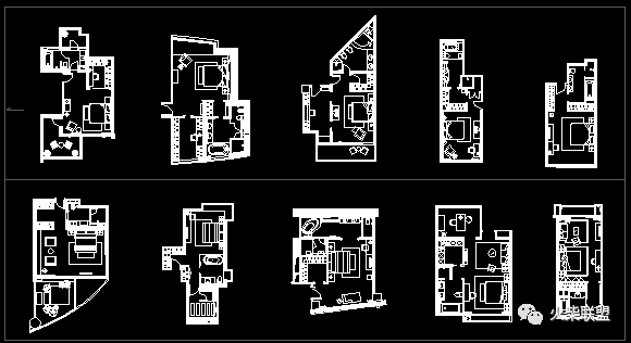国内名师100套主卧平面格局CAD套图方案图库
