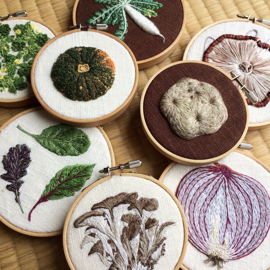 用蔬菜水果做的手工品图片欣赏(逼真的蔬果刺绣作品) - 赤虎壹号