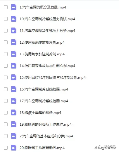 制冷空调专业高校课程集：汽车空调维修 （2套）