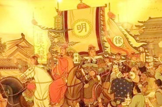 一个小官遇见了朱元璋，不认识朱元璋还跟他喝酒，结果官升十级