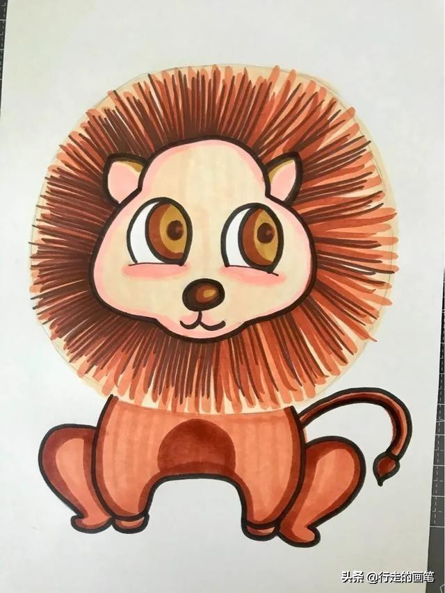 儿童画教程#爱吃肉的大狮子