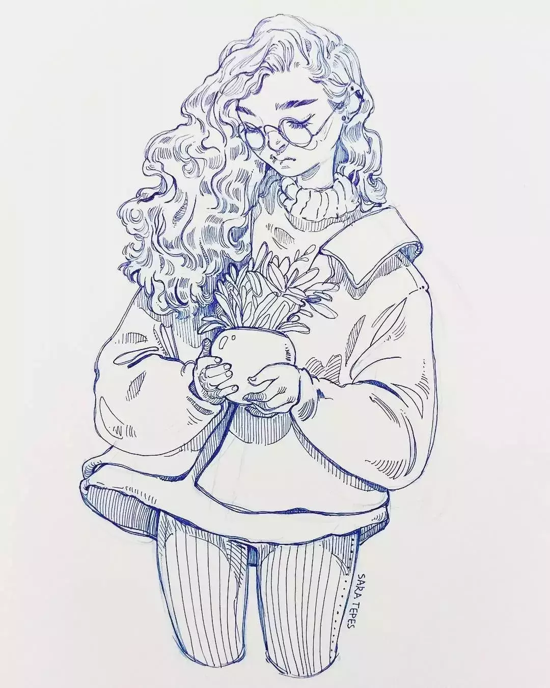 尤其是她的铅笔画——速写而且都非常好看她的绘画种类很多成为一名